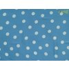 Metráž tyrkysově modré hedvábí 2735 s puntíky