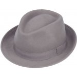Fiebig Headwear since 1903 Klasický trilby klobouk vlněný světle šedý s šedou stuhou – Hledejceny.cz