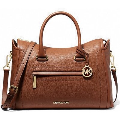 Michael Kors Carine large pebbled leather kabelka hnědá luggage – Hledejceny.cz