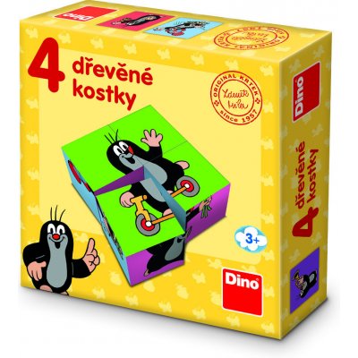 Dino Toys Krteček dřevěné kostky 4 díly – Zboží Mobilmania