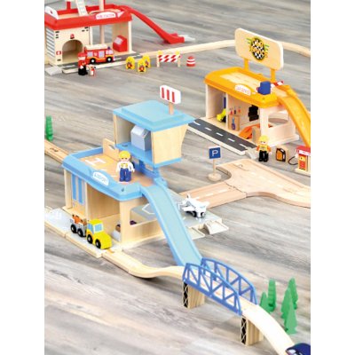 Small Foot Dřevěná autodráha T křižovatka – Zboží Dáma
