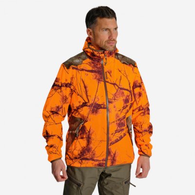 SOLOGNAC bunda nepromokavá nešustivá Light 500 Treemetic fluo oranžová – Zbozi.Blesk.cz