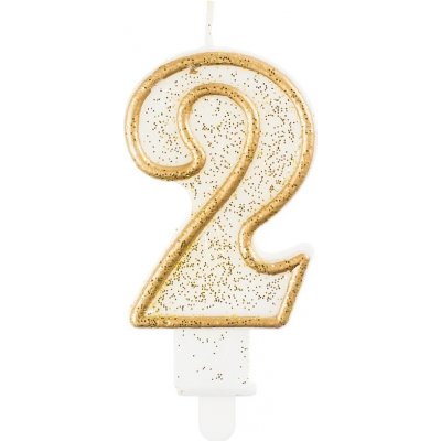 Godan Dortová svíčka číslo 2 zlatá – Sleviste.cz