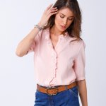 Jednobarevná halenka na knoflíčky z bavlněné gázoviny šedorůžová – Hledejceny.cz