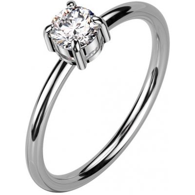 Šperky4U Ocelový prsten se zirkonem OPR1936