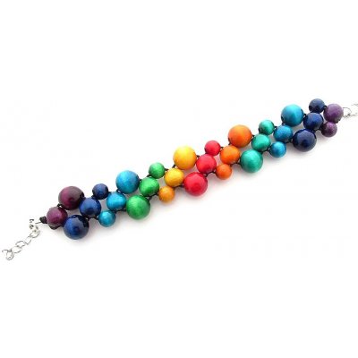 Kouzlo bižuterie Dřevěný náramek Mozaika mix barev – Hledejceny.cz