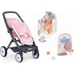 Smoby pro dvojčata Powder Pink Maxi Cosi&Quinny s bezpečnostním pásem pro 42 cm panenky – Hledejceny.cz