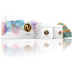 Nupreme Collagen Harmony Box Nupreme Premium Collagen Peptides hydrolyzovaný kolagen pro krásné vlasy, pleť a nehty 2x205 g + Nupreme Collagen Protein – Caramel Coconut proteinová tyčinka s kolagenem