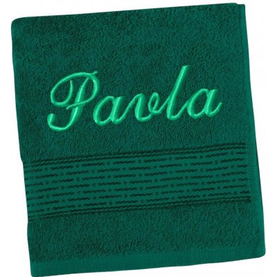 Bellatex ručník proužek s výšivkou jména zelená 50 x 100 cm – Zboží Dáma