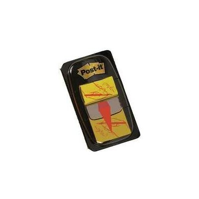 Záložky se zásobníkem, 50 lístků, 25x43 mm, žlutá s grafikou, 3M POSTIT – Hledejceny.cz