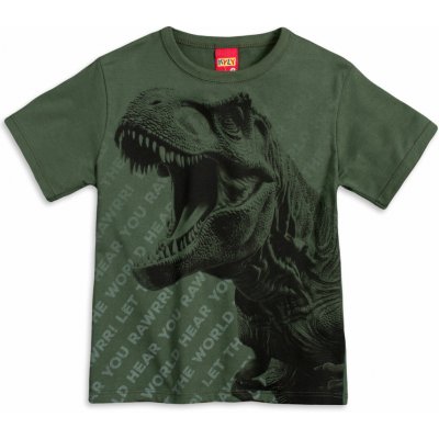 Chlapecké tričko Kyly T-rex khaki – Zboží Mobilmania