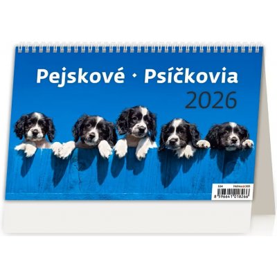 stolní Pejskové/Psíčkovia / 16,9cm x 22,6cm / S34-26 2026 – Sleviste.cz