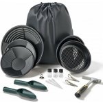 Sada pro rýžování zlata VEVOR, pánve 254 mm a 355 mm, 19dílná přenosná sada prospektorského vybavení s klasifikačními síty, magnetem na písek, lomítkem, naběračkami, batohem a příslušenstvím, pro venk – Sleviste.cz
