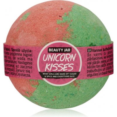 Beauty Jar Unicorn Kisses What Girls Are Made Of? Sugar & Spice And Everything Nice koupelová bomba s vůní rebarbory a jahod 150 g – Hledejceny.cz