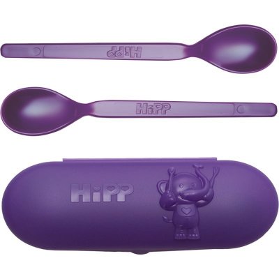 Hipp Spoons Set cestovní pouzdro 1 ks a lžička 2 ks – Zboží Dáma