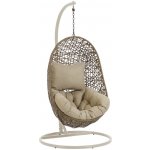 Kave Home Florina závěsné křeslo z umělého ratanu se světle šedou konstrukcí hnědé – Zboží Dáma