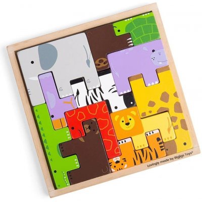 Bigjigs Toys kostky puzzle se zvířátky safari – Zbozi.Blesk.cz