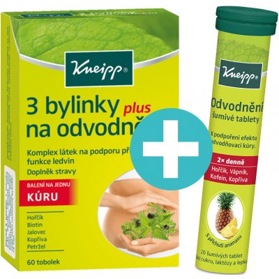 Kneipp 3 bylinky na odvodnění 60 tobolek + Šumivé tablety na podporu odvodnění 20 – Zbozi.Blesk.cz