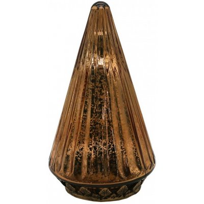 Měděný skleněný dekorační svítící stromek LED Tree - Ø 11*19 cm - Clayre & Eef – Hledejceny.cz