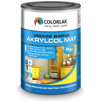 Colorlak Akrylcol mat 0,6 l bílá – Zboží Mobilmania