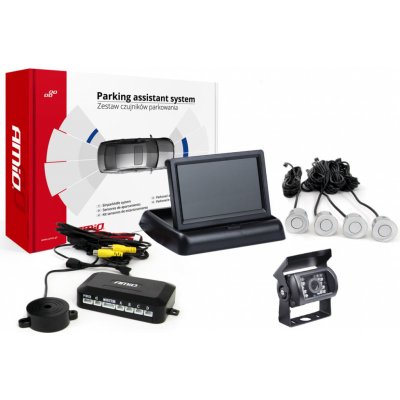 AMiO Sada parkovací asistent TFT02 4,3" s kamerou HD-501-IR 4 senzory stříbrné | Zboží Auto