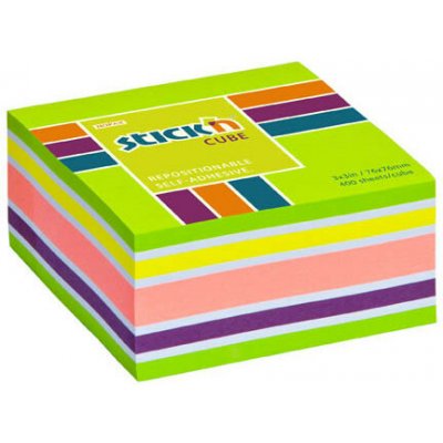 Stick´n Samolepicí bločky Stick´n by Hopax - 76 x 76 mm / 400 lístků / neon mix zelená – Hledejceny.cz