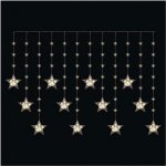 EMOS LED vánoční závěs – hvězdy, 170x85 cm, 3x AA, venkovní i vnitřní, teplá bílá, časovač – Sleviste.cz