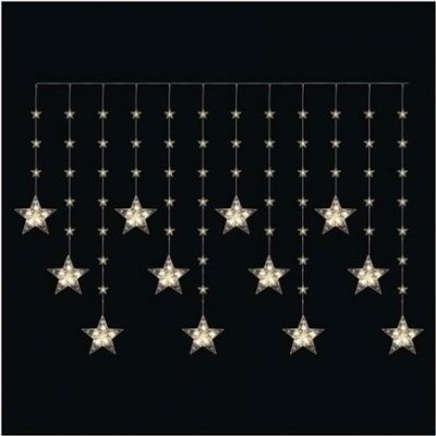 EMOS LED vánoční závěs – hvězdy, 170x85 cm, 3x AA, venkovní i vnitřní, teplá bílá, časovač – Sleviste.cz