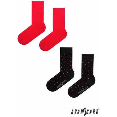 Avantgard Set ponožky 2 páry 778-05020 Červená a Černá s puntíkem