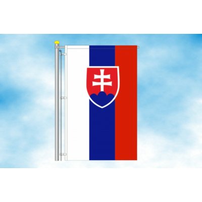 LIBEA, s.r.o. Slovenská vlajka 120×80 cm svisle Uchycení: Horní průvlečný návlek, karabiny na delší straně – Hledejceny.cz
