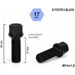 Kolový šroub M14x1,5x37 koule R13, klíč 17, S17D37R13-BLACK, černý, výška 56 – Hledejceny.cz