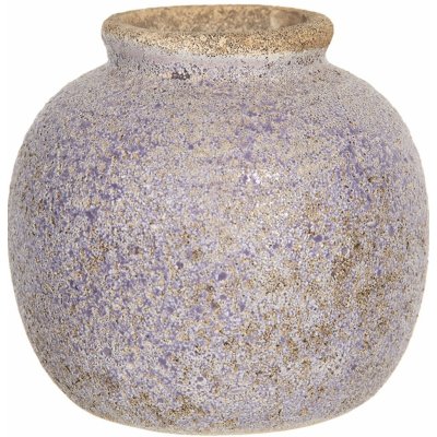 Retro váza s nádechem fialové a odřeninami - Ø 8*8 cm - Clayre & Eef – Hledejceny.cz