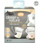 Tommee Tippee Sada nádobek pro uchovávání mlékae 4ks Transparentní – Zboží Dáma