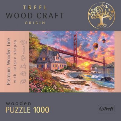 TREFL Wood Craft Origin Západ slunce nad Golden Gate 1000 dílků – Hledejceny.cz