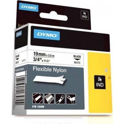 Páska Dymo 19mm x 3,5m, bílý podklad, flexibilní, nylonová, 18489, S0718120 – Hledejceny.cz