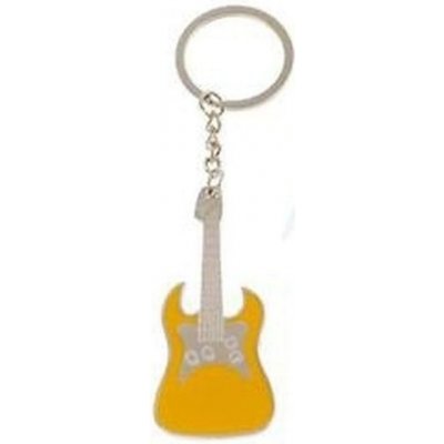 Přívěsek na klíče kytara žlutá