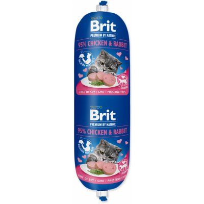 Brit Premium by Nature Cat Sausage Chicken & Rabbit 180 g – Hledejceny.cz