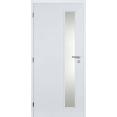 Doornite CPL Interiérové dveře TIKA1 sklo, 80 L, 846 × 1983 mm, CPL laminát, levé, bílé, prosklené C1H90P.80L1.VT