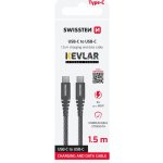 Swissten 71542010 KEVLAR USB-C na USB-C, 1,5m, černý – Zboží Živě