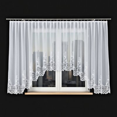 Dekorační oblouková krátká záclona na žabky BERENIKA 160 bílá 400x160 cm MyBestHome – Zboží Dáma
