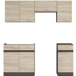 Kuchyňská linka 180 Junona bez pracovní desky Dub Sonoma / Wenge / Dub Sonoma K24-JUNONA_MODUL_WER_2/180_BBL Black Red White – Hledejceny.cz