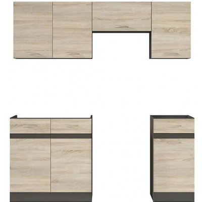 Kuchyňská linka 180 Junona bez pracovní desky Dub Sonoma / Wenge / Dub Sonoma K24-JUNONA_MODUL_WER_2/180_BBL Black Red White – Hledejceny.cz