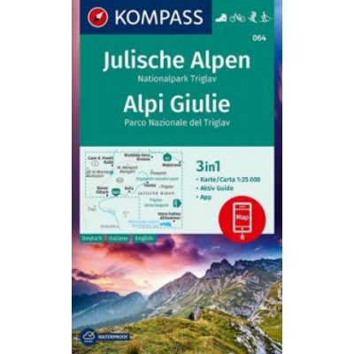 Kompass 064 Julische Alpen/Julské Alpy, Triglav 1:25 000 turistická mapa