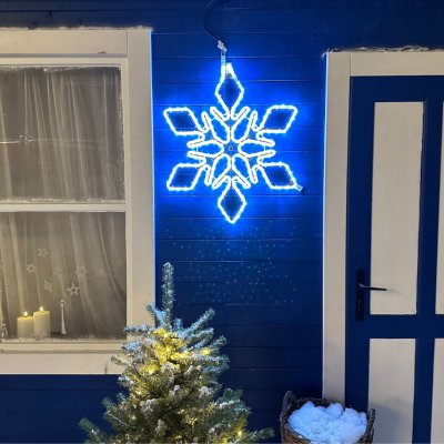 DECOLED 2D LED světelná vločka XI, závěsná, 89 × 89 cm, ledově bílá – Hledejceny.cz