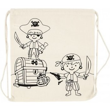 Creative Malá taška se šnůrkou motiv PIRÁTI textil 37 x 41 cm