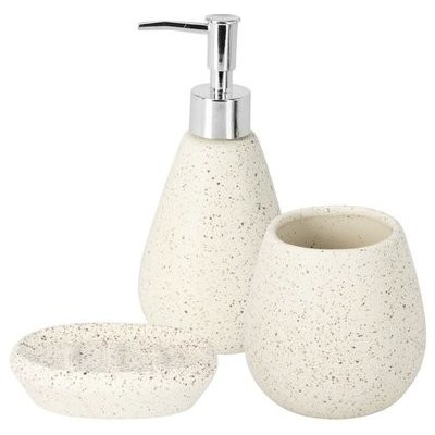 Excellent KO-795420720bila koupelnové doplňky set 3 ks mramor bílá – Zboží Dáma