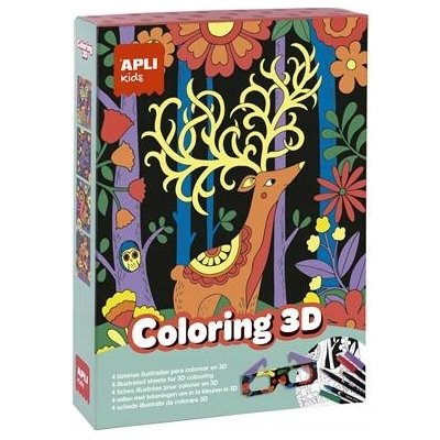 Apli Umělecká sada s brýlemi Kids 3D vybarvování – Hledejceny.cz