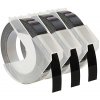 Barvící pásky Kompatibilní páska s Dymo S0847730, 9mm x 3 m, bílý tisk / černý podklad, 3ks