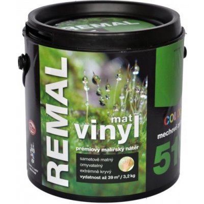 Barvy A Laky Hostivař Remal Vinyl Color mat, prémiová malířská barva, omyvatelná, 510 mechově zelená, 3,2 kg