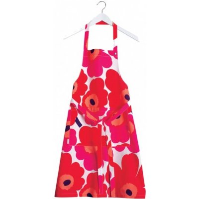 Marimekko zástěra Pieni Unikko červená – Zboží Mobilmania